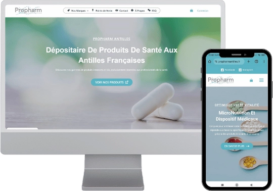 création site ecommerce propharm antilles - digital agency karuweb