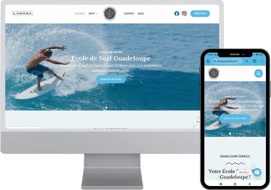 création site vitrine shakasurfschool - digital agency karuweb
